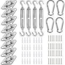 Kit di fissaggio per vela ombreggiante in acciaio inox 304, 80 pezzi