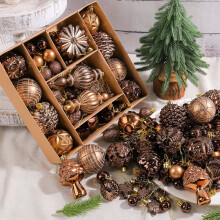 Weihnachtszapfen-Ornamente, bemalt mit Glitzer, 212 Stück
