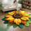 3D Peacock Floral Doormat, Αντιολισθητικό Χαλί Εισόδου 24x24 ιντσών για Εσωτερική/Εξωτερική 1