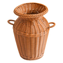 Rattan utánzatú kancsóváza dupla fogantyúval, 1 darab