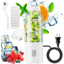 17oz Portable Personal Blender, 175W, for Smoothies & Ice Blending – Compact & Versatile (White)