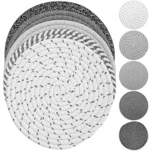 Ensemble de 5 dessous de plat ronds pour pot de coton, 18 cm (7 pouces).