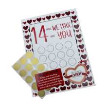 Cartões de raspadinha para o Dia dos Namorados - 14 Bilhetes de Amor