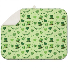 Tapis égouttoir à vaisselle vert arc-en-ciel et Saint-Patrick (1 pièce), en microfibre ultra-absorbante (45,7 x 61 cm), antidérapant, pour la