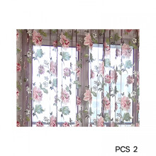AUQ2Pcs Rideaux transparents rétro pivoine rose, panneaux en voile floral vintage avec passe-tringle, 39 x 78 pouces, pour salon/chambre/porte