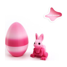 Uovo di Pasqua a forma di coniglietto, statuetta di coniglietto articolata stampata in 3D con colori sfumati, decorazione da scrivania resistente per