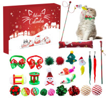 Calendrier de l'Avent pour chats avec 24 jours de jouets interactifs et de friandises pour chats et chatons, coffret cadeau pour les fêtes