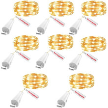 Rechargeable Fairy Lights – 7ft, 20 LED USB String Lights, Battery Operated Twinkle Lights for Mason Jars, Wedding & Christmas Decor