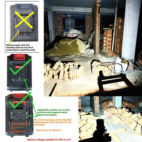 21V Electric Tool LED Work Light Efficiently Dissipates Heat Waterproof Lamp 2