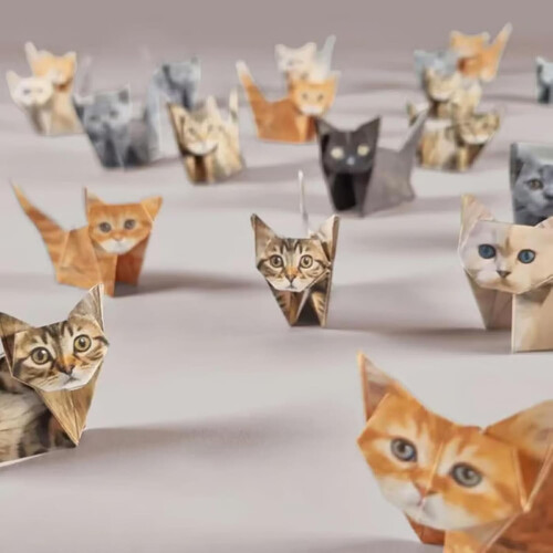 Κιτ Origami Paper Cats - Σετ 50 φύλλων σε σχήμα ζώου 1