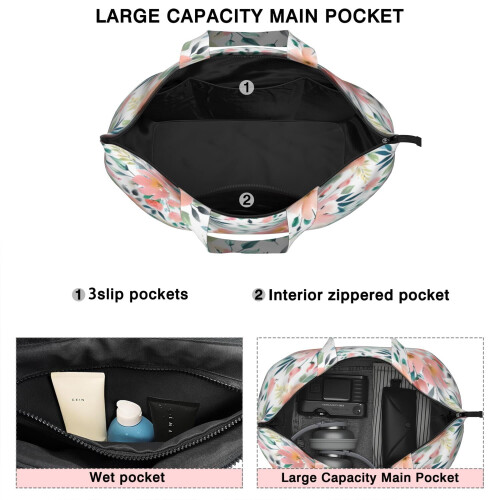Τσάντα ταξιδιού Pioneer Flower Floral Print για γυναίκες – Μεγάλη τσάντα ταξιδιού 2