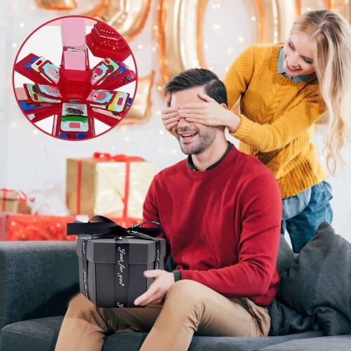 DIY Εκρηκτικό κουτί δώρου με μπλε θέμα με 8 κάρτες 2