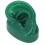 Modèle d'oreille gauche en silicone souple vert pour Audiphone 15