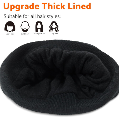 Bonnet unisexe en maille à revers, uni, pour l'hiver. 1