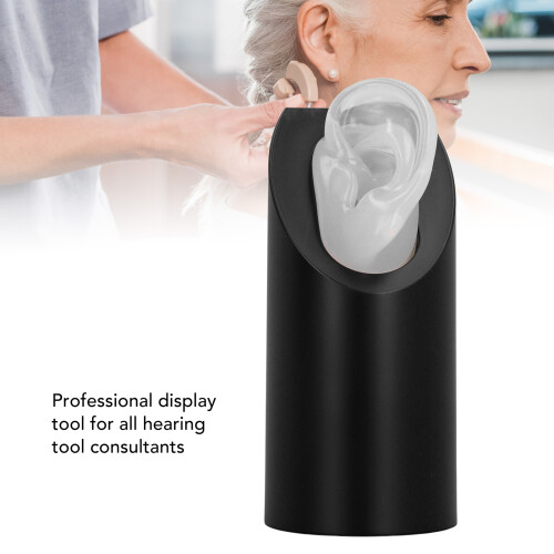 Clear Silicone Ear Model with Black Rack, Waterproof, Left Display 2