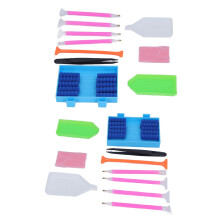 42pcs Rhinestone Painting Tools Set, Green Tray, Dot Drill Pen, Beginners