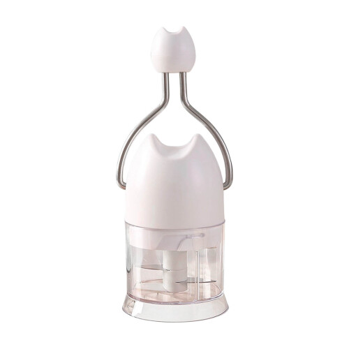 Manual Garlic Chopper & Chili Crusher – Hand-Cranked Food Processor, Multi-Functional Kitchen Tool (White) 2