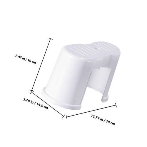 2Pcs Space-saving Bathroom Stool for Toilet White Plastic Use 1