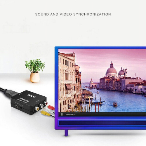 Προσαρμογέας HDMI σε AV 1080P - Μετατροπέας βίντεο και ήχου Full HD με USB 1