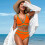 Dambikini sportbaddräkt orange XL 4