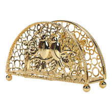 Porte-serviettes stable, accessoire de salle de bain, sur pied, en métal ajouré, couleur or