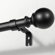 Tringle à rideaux pour fenêtres de 81 à 183 cm (32 à 72 pouces), tringle à rideaux noire robuste et réglable de 2,5 cm (1 pouce), séparateur