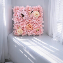 Décoration murale de roses artificielles 3D 15x15", panneau floral artificiel à faire soi-même pour mariage, fête, fond photo et décoration