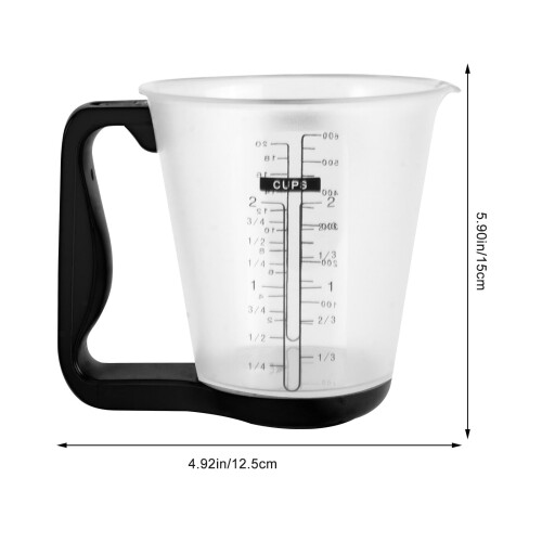 Black LCD Display Measuring Cup 1000G Capacity Handy Kitchen Scale for Coffee Beverage 1