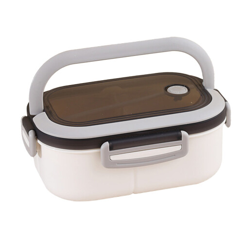 Boîte à bento compartimentée à double couche pour la maison et le bureau ; compatible micro-ondes. 1