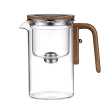 Séparateur de thé magnétique Click, récipient de filtration, théière, poignée en verre, intérieur pour thé, C6Q7Wood