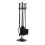 5PCS Fireplace Tools Wrought Iron Large Fire Tool Set and Holder w/Black Handles 1