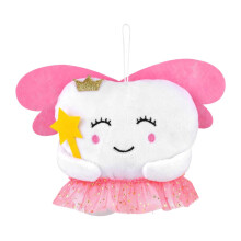 Coussin de fée des dents avec poche, poupée brodée et pochette pour la première dent – Accessoire de décoration pour la chambre d'enfant