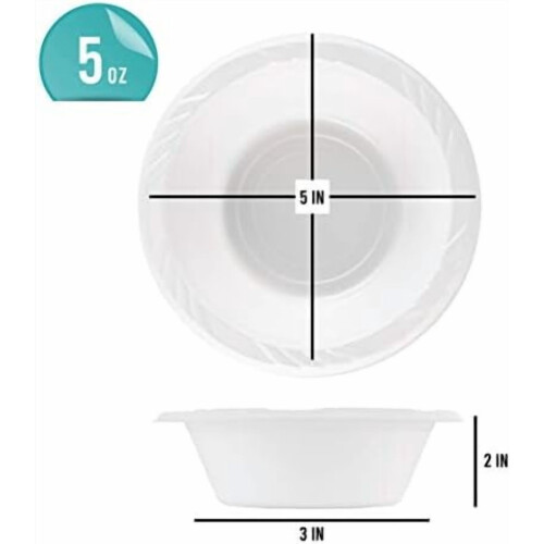 Witte plastic dessertkommetjes 140 ml, 100 stuks 1