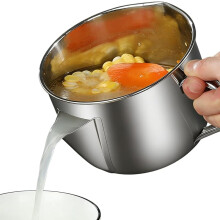 304 Stainless Steel Fat Separator with Dual Spout – Gravy, Broth & Soup Grease Strainer Cup, Compatible with Kitchen Use