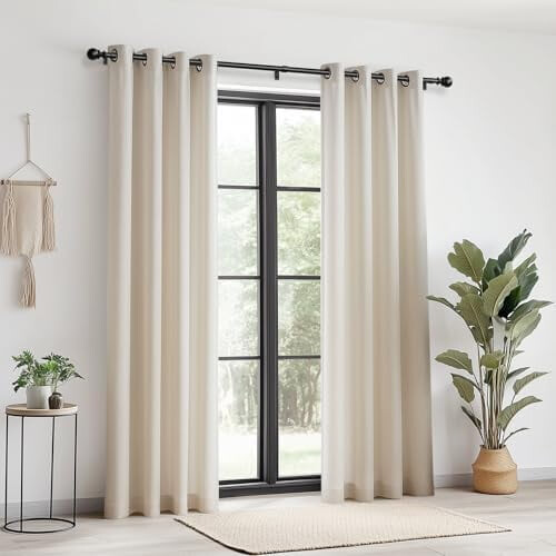 Set de bare de perdea reglabile negre de 2,5 cm, 81-183 cm 1