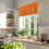 Orange kitchen valance 54x18in solid rod pocket 3