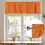 Cortina de cozinha laranja 60x18 polegadas, sólida, com bolso para varão. 7