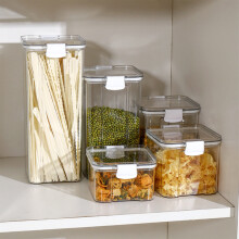 Boîtes de conservation transparentes et hermétiques avec couvercles, en plastique, pour aliments secs, idéales pour l'organisation et le rangement
