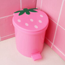 Poubelle de bureau en plastique Ă motif de voiture et fraises, seau de rangement pour la cuisine et le salon, corbeille Ă papier, jolie poubelle