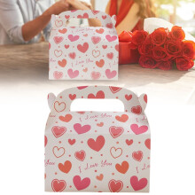 Boîtes à friandises Saint-Valentin avec poignée (lot de 1) – Contenants en forme de cœur pour biscuits, bonbons et cupcakes, parfaits pour les
