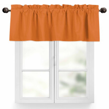 Cantonnière orange 42 x 12 po, rideau de cuisine uni à œillets, occultant – 1 panneau