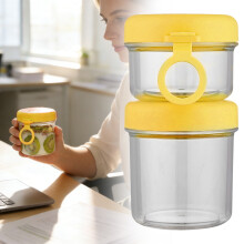Pots de yaourt et de parfait de 880 ml avec couvercles, bocaux pour porridge et salade – Compatibles avec les couvercles standards