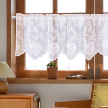 Cantonnières en dentelle blanche pour fenêtres, cantonnières gothiques semi-transparentes brodées de fleurs, rideaux courts pour cuisine et