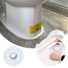 Bande de calfeutrage autocollante et imperméable de 3,2 m (10,5 pi) pour salle de bain, cuisine et carrelage – Bande de calfeutrage blanche