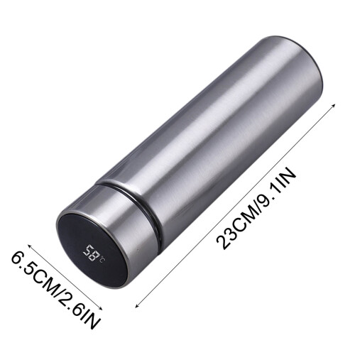 Μονωμένο μπουκάλι καφέ 17oz με οθόνη LED θερμοκρασίας, κάλυμμα αφής – Συμβατό με 2