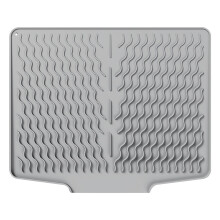 Tapis d'égouttage en silicone pour évier (1 pièce), égouttoir antidérapant en silicone alimentaire résistant à la chaleur pour un séchage