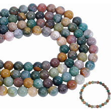 240 cuentas de ágata natural india de 6 mm, cuentas espaciadoras redondas y lisas de piedras preciosas para collares, pulseras y pendientes –
