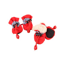 4 stuks winterschoenen voor honden, fleecegevoerd en reflecterend, verstelbare antislipschoentjes met trekkoord voor kleine/middelgrote honden,