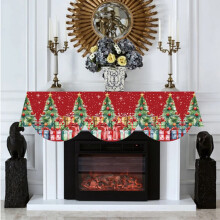 Décoration de cheminée hivernale pour Noël, avec bandeau décoratif, pour les fêtes de fin d'année à la maison.