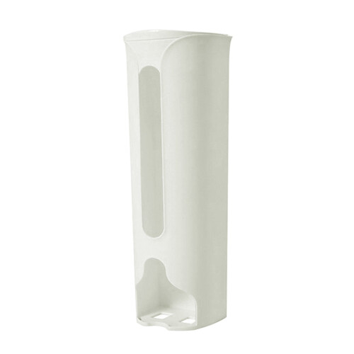 Plastposeholder og -dispenser, veggmontert, hvit